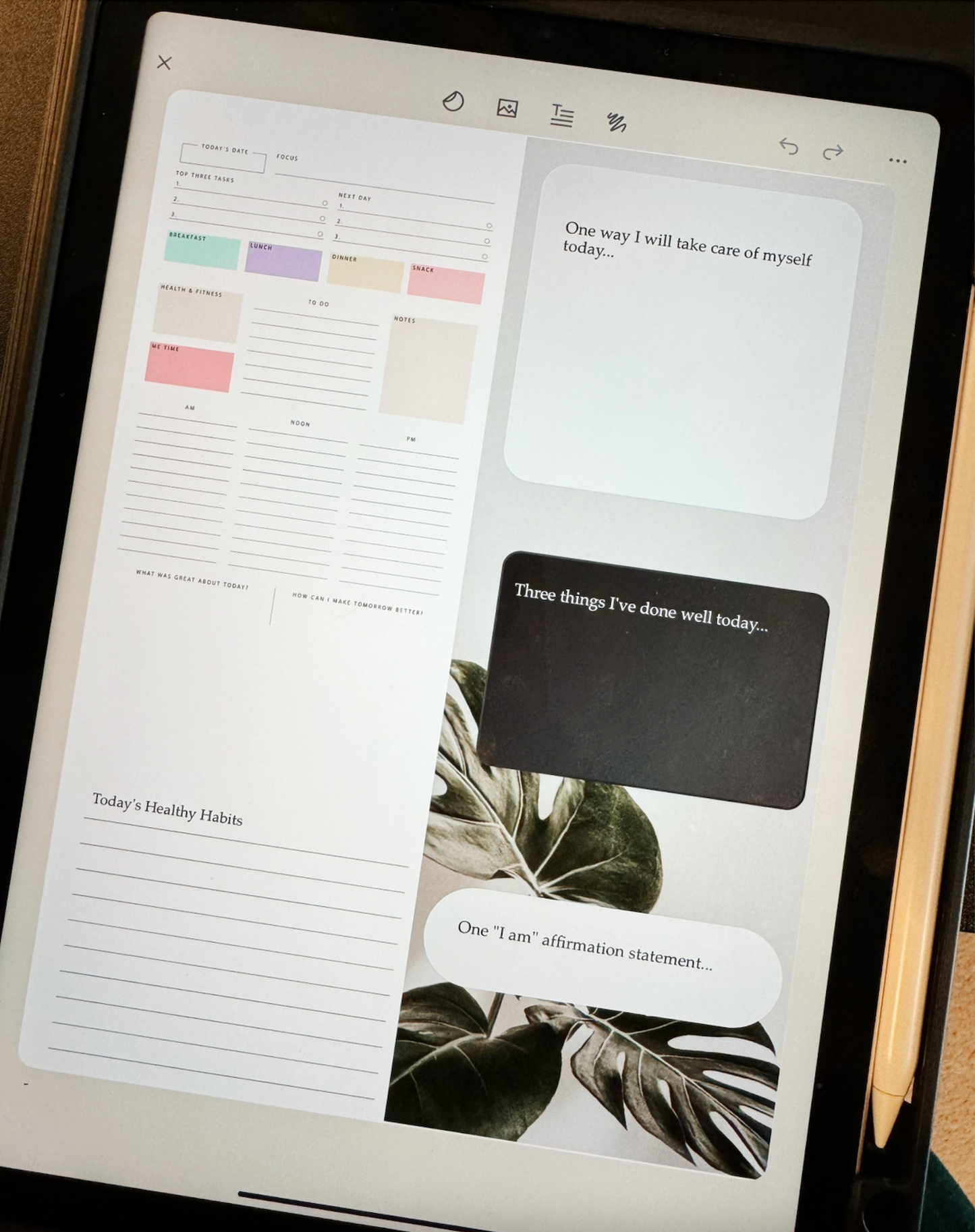 Planner with writing prompts